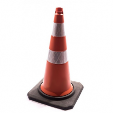 Cone de sinal. 75 cm refletivo com base preta